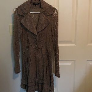 Lace knit coat